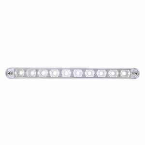 United Pacific - 10 LED 9" Auxiliary Light Bar With Bezel - White LEDs (Clear Lens)