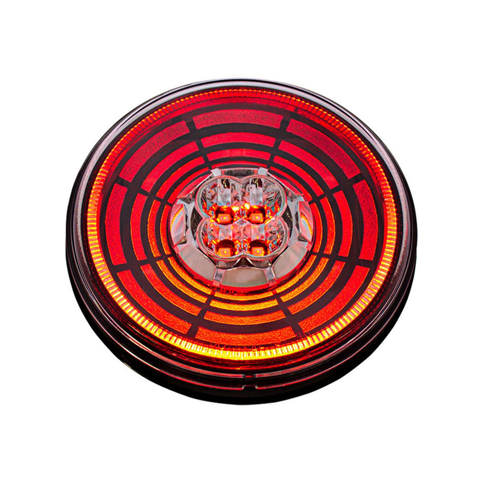 13 LED 4" Round Abyss Back-Up/Turn Signal Light - Red, Amber or White LEDs (Red, Amber or Clear Lens)