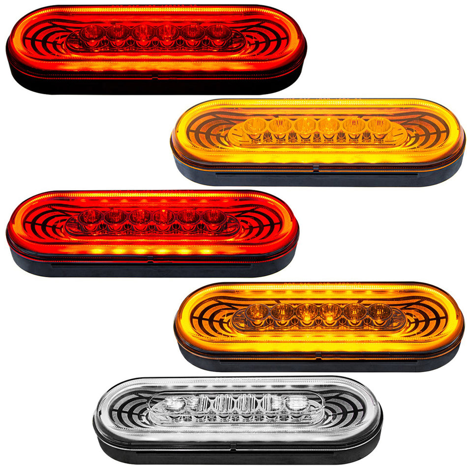 22 LED 6" Oval Abyss Stop, Turn & Tail Light - Red, Amber or White LEDs (Red, Amber or Clear Lens)