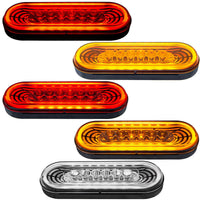 22 LED 6" Oval Abyss Stop, Turn & Tail Light - Red, Amber or White LEDs (Red, Amber or Clear Lens)
