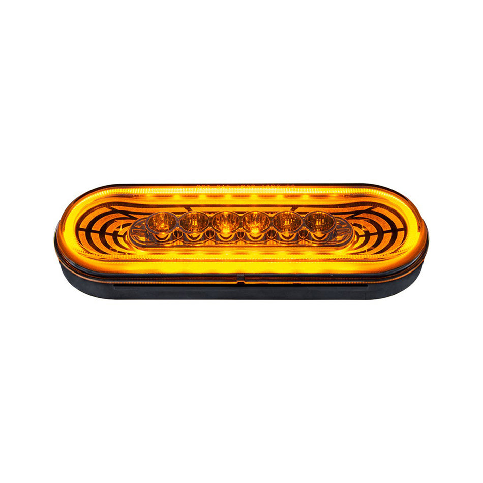 22 LED 6" Oval Abyss Stop, Turn & Tail Light - Red, Amber or White LEDs (Red, Amber or Clear Lens)