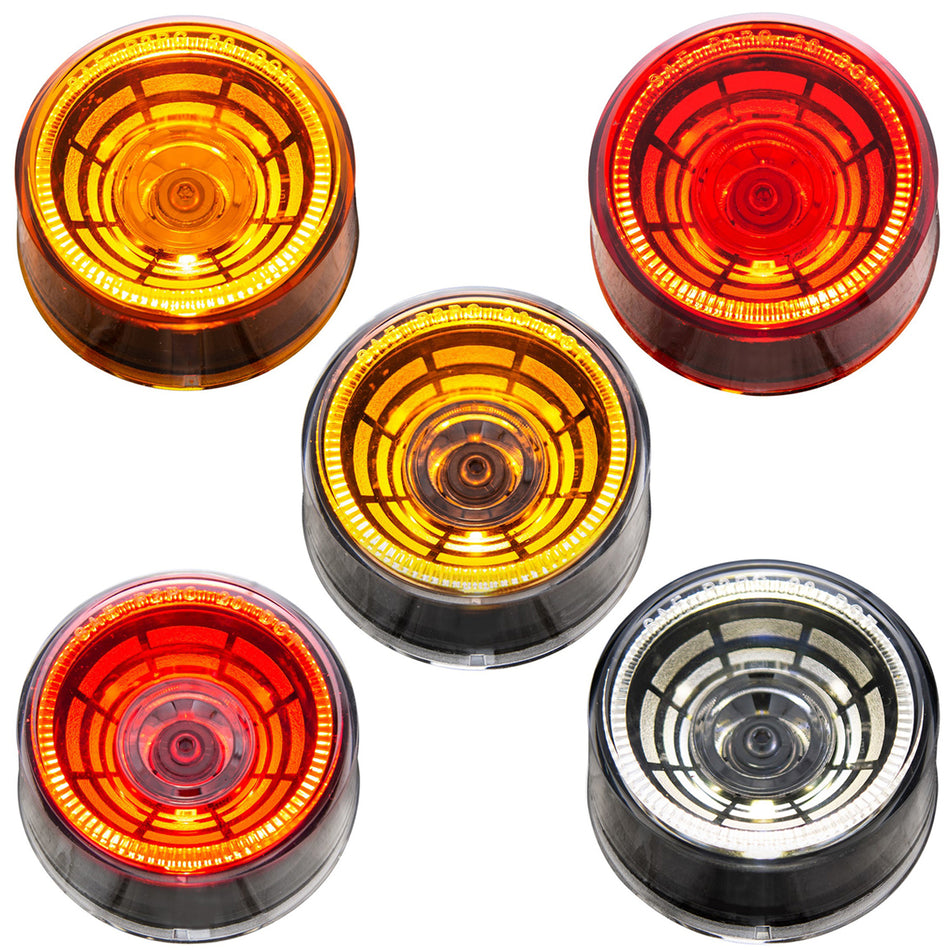 4 LED 2" Round Abyss Clearance/Marker Light - Amber, Red or White LEDs (Amber, Red or Clear Lens)