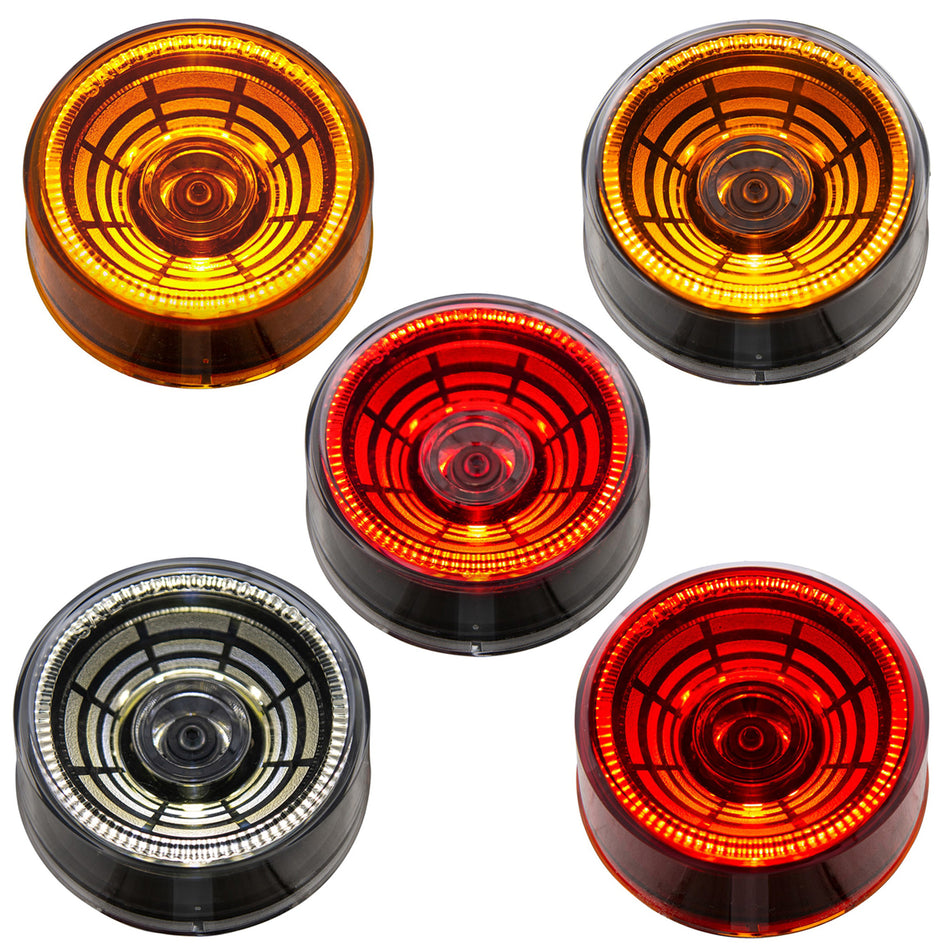 4 LED 2-1/2" Round Abyss Clearance/Marker Light - Amber, Red or White LEDs (Amber, Red or Clear Lens)