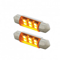 6 SMD High Power Micro LED 6418/6461-36mm Dome Light Bulb - 2-Pack (Amber, Blue, Red or White)