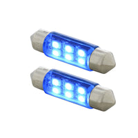 6 SMD High Power Micro LED 6418/6461-36mm Dome Light Bulb - 2-Pack (Amber, Blue, Red or White)