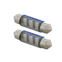 6 SMD High Power Micro LED 6418/6461-36mm Dome Light Bulb - 2-Pack (Amber, Blue, Red or White)