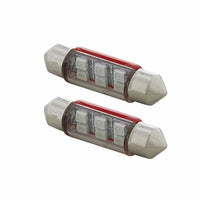 6 SMD High Power Micro LED 6418/6461-36mm Dome Light Bulb - 2-Pack (Amber, Blue, Red or White)
