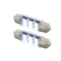 6 SMD High Power Micro LED 6418/6461-36mm Dome Light Bulb - 2-Pack (Amber, Blue, Red or White)