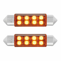 8 SMD High Power Micro LED 211-2 Dome Light Bulb - 2-Pack (Amber, Blue, Red or White)