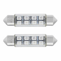 8 SMD High Power Micro LED 211-2 Dome Light Bulb - 2-Pack (Amber, Blue, Red or White)