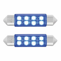 8 SMD High Power Micro LED 211-2 Dome Light Bulb - 2-Pack (Amber, Blue, Red or White)