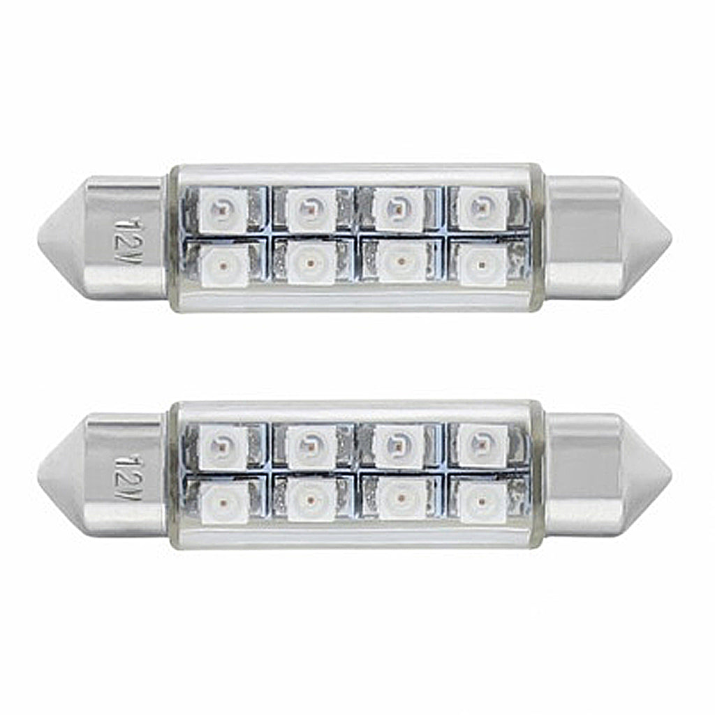 8 SMD High Power Micro LED 211-2 Dome Light Bulb - 2-Pack (Amber, Blue ...