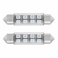 8 SMD High Power Micro LED 211-2 Dome Light Bulb - 2-Pack (Amber, Blue, Red or White)