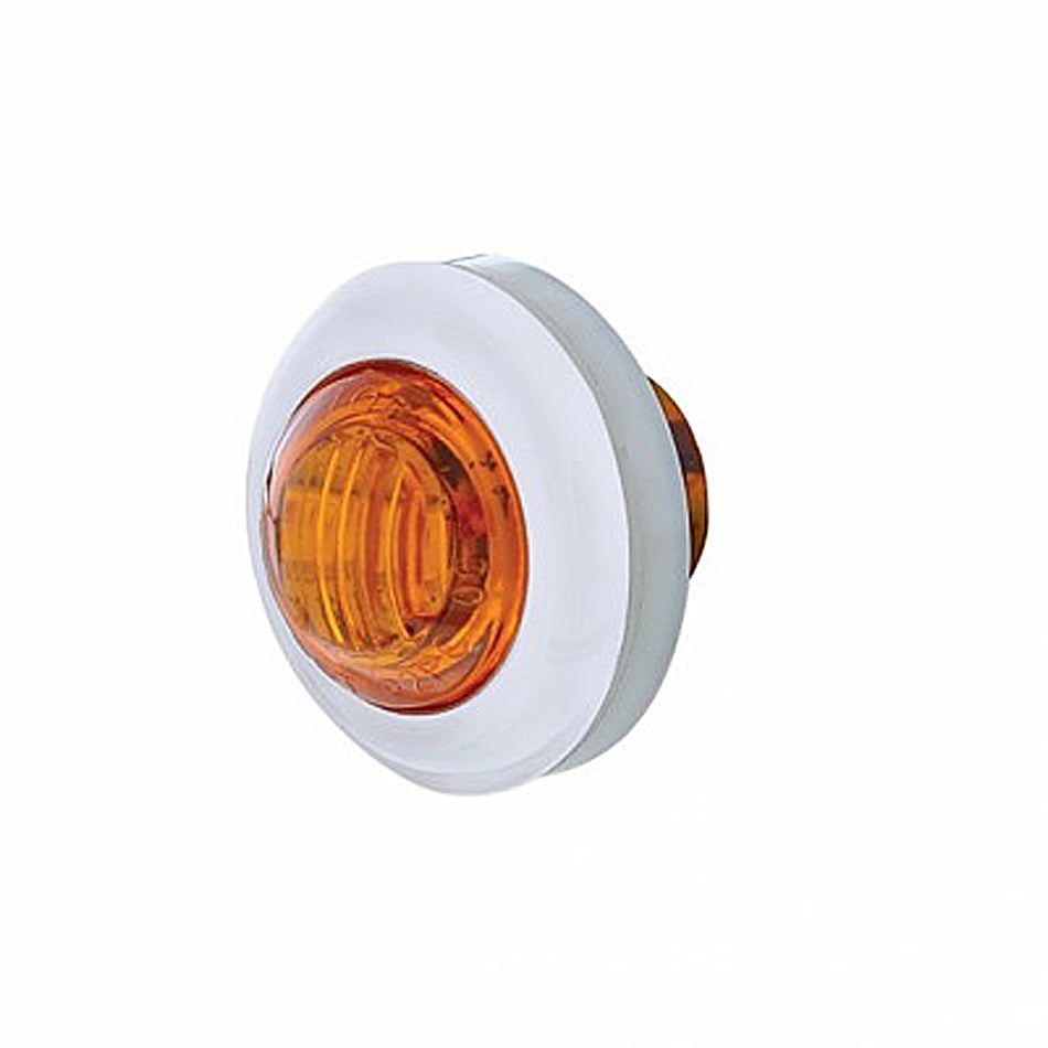 3 LED Dual Function 3/4" Mini Auxiliary/Utility Light With Bezel & Washer - Amber or Red LEDs (Amber, Red or Clear Lens)