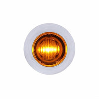 3 LED Dual Function 3/4" Mini Auxiliary/Utility Light With Bezel & Washer - Amber or Red LEDs (Amber, Red or Clear Lens)