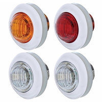3 LED Dual Function 3/4" Mini Auxiliary/Utility Light With Bezel & Washer - Amber or Red LEDs (Amber, Red or Clear Lens)