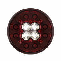 4" Round Combo Light w/ 12 LED Stop, Turn & Tail & 16 LED Back-Up - Red LEDs (Red or Clear Lens)
