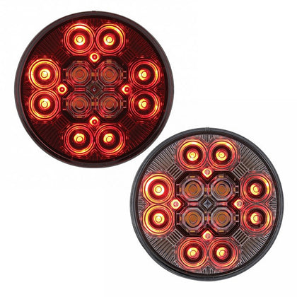 4" Round Combo Light w/ 12 LED Stop, Turn & Tail & 16 LED Back-Up - Red LEDs (Red or Clear Lens)