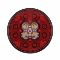 4" Round Combo Light w/ 12 LED Stop, Turn & Tail & 16 LED Back-Up - Red LEDs (Red or Clear Lens)