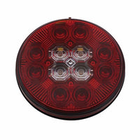 4" Round Combo Light w/ 12 LED Stop, Turn & Tail & 16 LED Back-Up - Red LEDs (Red or Clear Lens)