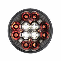 4" Round Combo Light w/ 12 LED Stop, Turn & Tail & 16 LED Back-Up - Red LEDs (Red or Clear Lens)