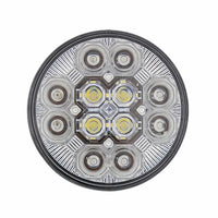 4" Round Combo Light w/ 12 LED Stop, Turn & Tail & 16 LED Back-Up - Red LEDs (Red or Clear Lens)