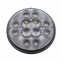 4" Round Combo Light w/ 12 LED Stop, Turn & Tail & 16 LED Back-Up - Red LEDs (Red or Clear Lens)