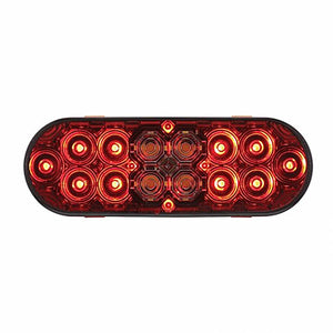 6" Oval Combo Light w/ 14 LED Stop, Turn & Tail & 16 LED Back-Up - Red LEDs (Red or Clear Lens)