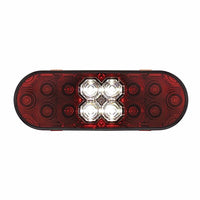 6" Oval Combo Light w/ 14 LED Stop, Turn & Tail & 16 LED Back-Up - Red LEDs (Red or Clear Lens)
