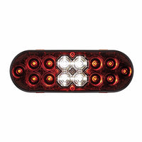 6" Oval Combo Light w/ 14 LED Stop, Turn & Tail & 16 LED Back-Up - Red LEDs (Red or Clear Lens)