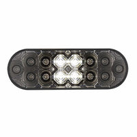6" Oval Combo Light w/ 14 LED Stop, Turn & Tail & 16 LED Back-Up - Red LEDs (Red or Clear Lens)