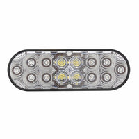 6" Oval Combo Light w/ 14 LED Stop, Turn & Tail & 16 LED Back-Up - Red LEDs (Red or Clear Lens)