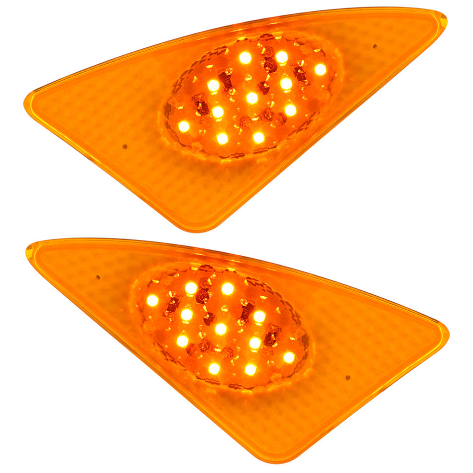 11 Amber LED Fender Signal Light For 2008-2017 Kenworth T660 (Driver or Passenger Side)