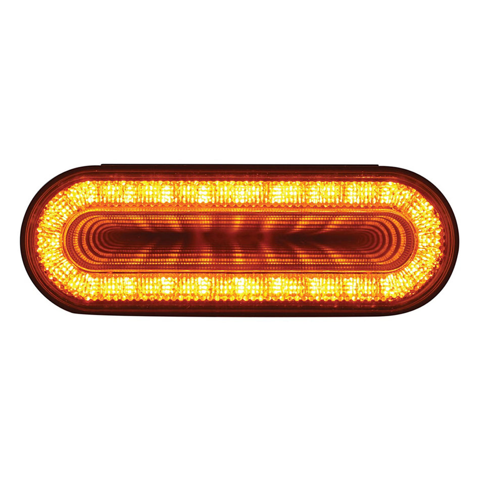 24 LED 6" Oval Mirage Turn Signal Light - Amber LEDs (Amber Lens)