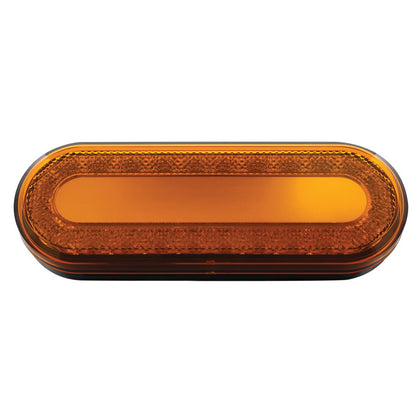 24 LED 6" Oval Mirage Turn Signal Light - Amber LEDs (Amber Lens)