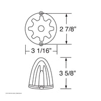 9 LED Dual Function GloLight Watermelon Grakon 1000 Style Cab Light - Amber LEDs (Amber or Clear Lens)