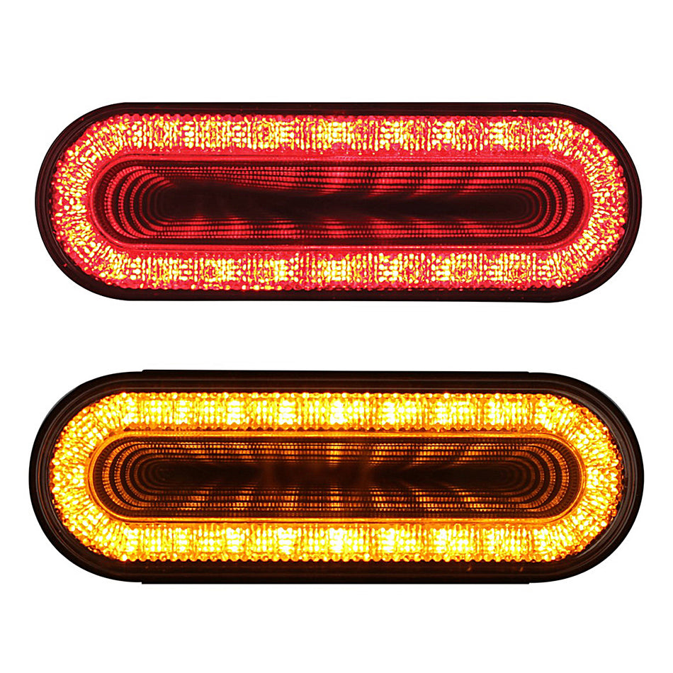 24 LED 6" Oval Mirage Turn Signal Light - Amber LEDs (Amber or Clear Lens)