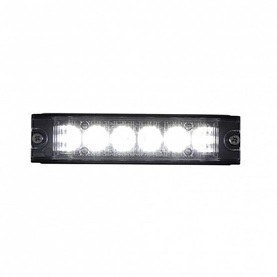 United Pacific - 6 High Power LED Low Profile Warning Lighthead - White LEDs