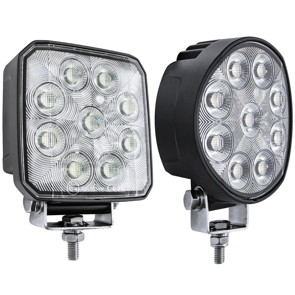 United Pacific - 9 LED High Power 3-7/8" Square or Round Work/Flood Light (White LEDs)