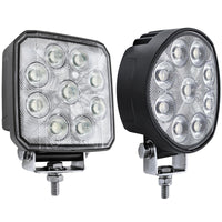 United Pacific - 9 LED High Power 3-7/8" Square or Round Work/Flood Light (White LEDs)