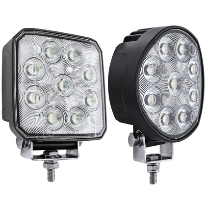 United Pacific - 9 LED High Power 3-7/8" Square or Round Work/Flood Light (White LEDs)