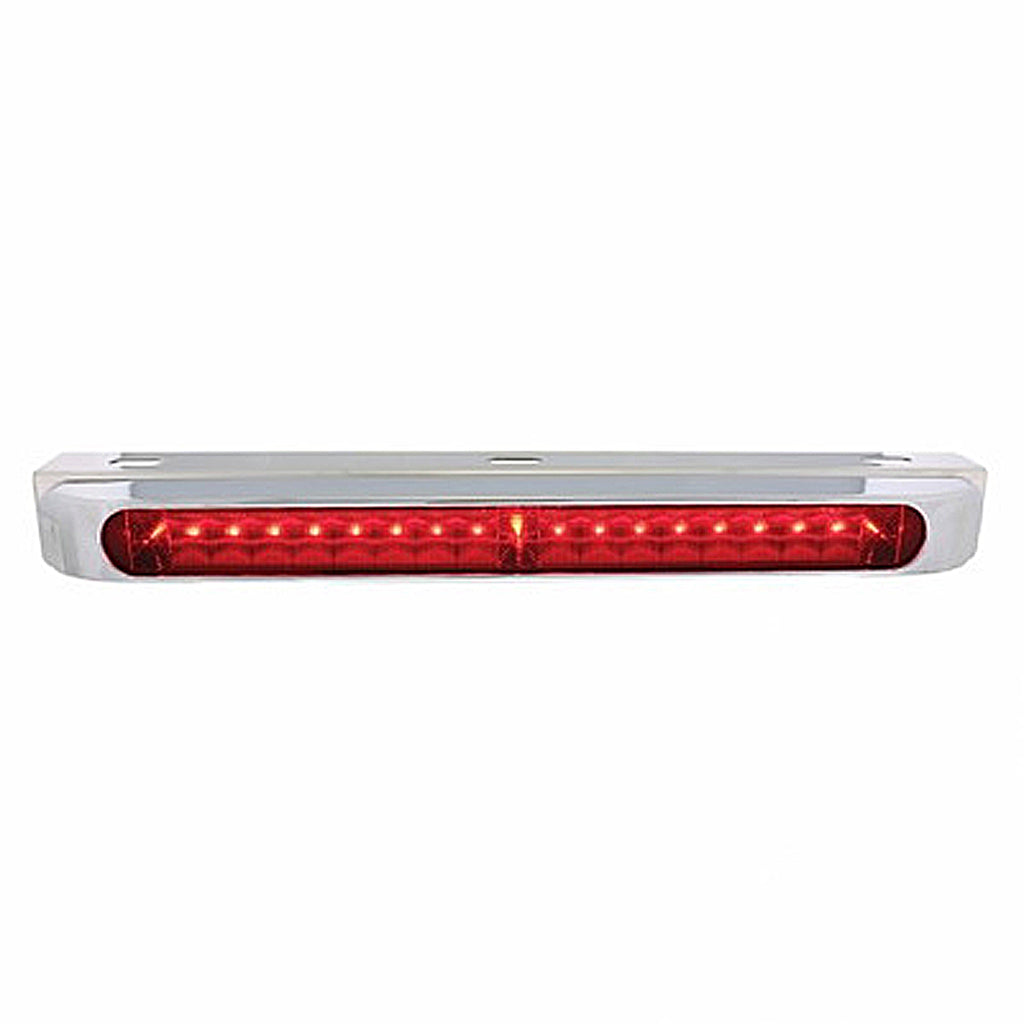 Stainless Light Bracket w/ 19 LED 17" Light Bar (with or without Bezel) - Red LEDs (Red or Clear Lens)