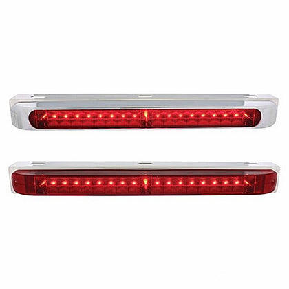 Stainless Light Bracket w/ 19 LED 17" Light Bar (with or without Bezel) - Red LEDs (Red or Clear Lens)