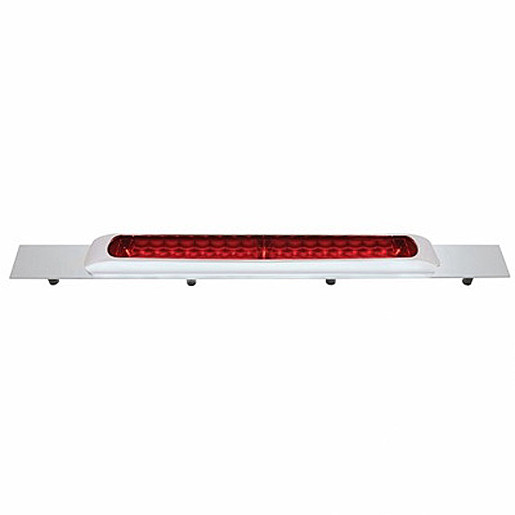 Chrome Top Mud Flap Plate With 19 LED 17" Light Bar (with or without Bezel) - Red LEDs (Red Lens)