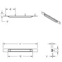 Chrome Top Mud Flap Plate With 19 LED 17" Light Bar (with or without Bezel) - Red LEDs (Red Lens)