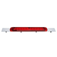 Chrome Top Mud Flap Plate With 19 LED 17" Light Bar (with or without Bezel) - Red LEDs (Red Lens)
