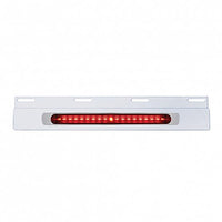 Stainless Top Mud Flap Plate With 19 LED 17" Light Bar (with or without Bezel) - Red LEDs (Red Lens)