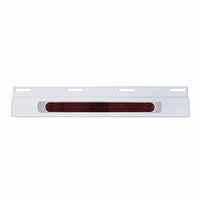 Stainless Top Mud Flap Plate With 19 LED 17" Light Bar (with or without Bezel) - Red LEDs (Red Lens)