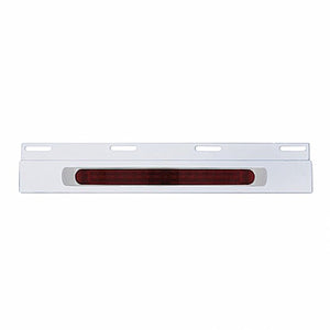 Stainless Top Mud Flap Plate With 19 LED 17" Light Bar (with or without Bezel) - Red LEDs (Red Lens)