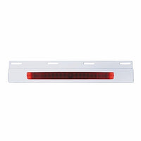 Stainless Top Mud Flap Plate With 19 LED 17" Light Bar (with or without Bezel) - Red LEDs (Red Lens)